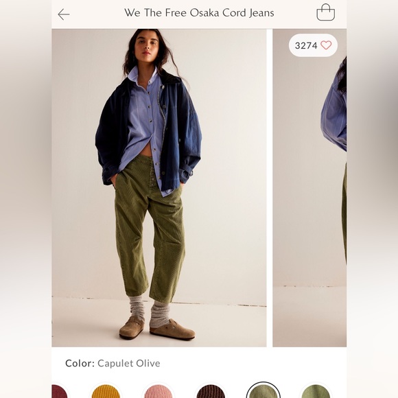 Free People Denim - We The Free Osaka Cord Jeans in “Capulet Olive”